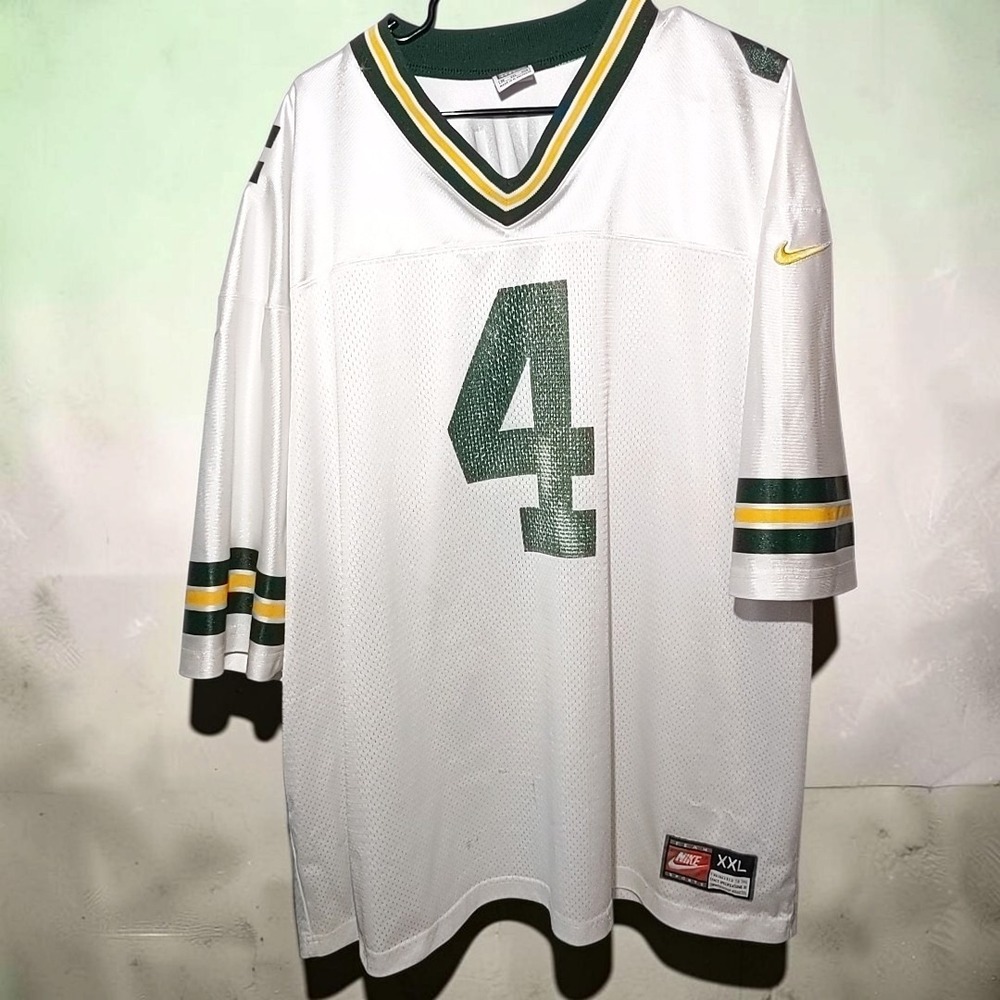 VTG 90s Nike NFL Green Bay Packers Brett Favre Jersey White XXL 52 NFL Y2K #4